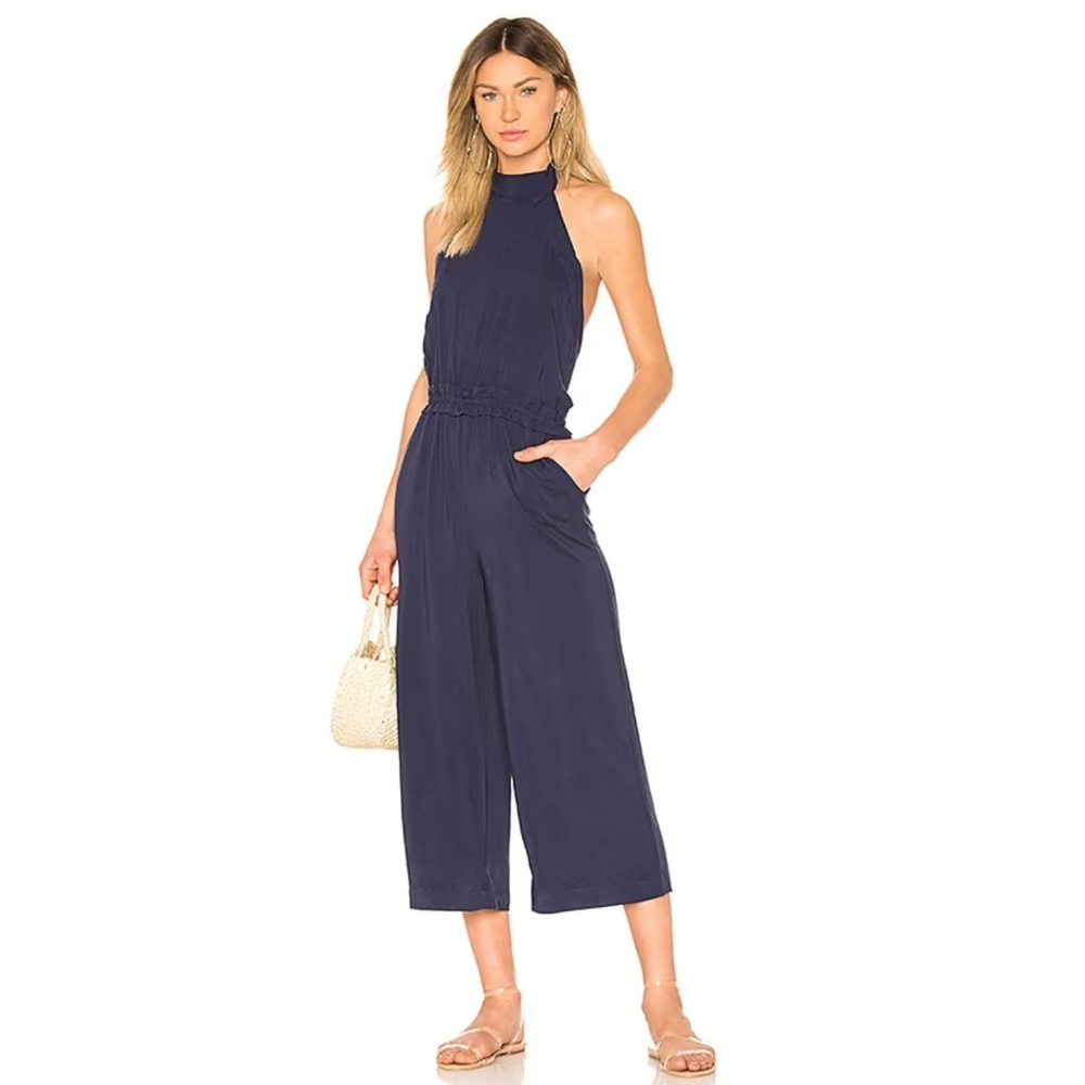 Tavik Copeland Cropped Straight Leg Jumpsuit Size Medium Color Evening Blue NWT